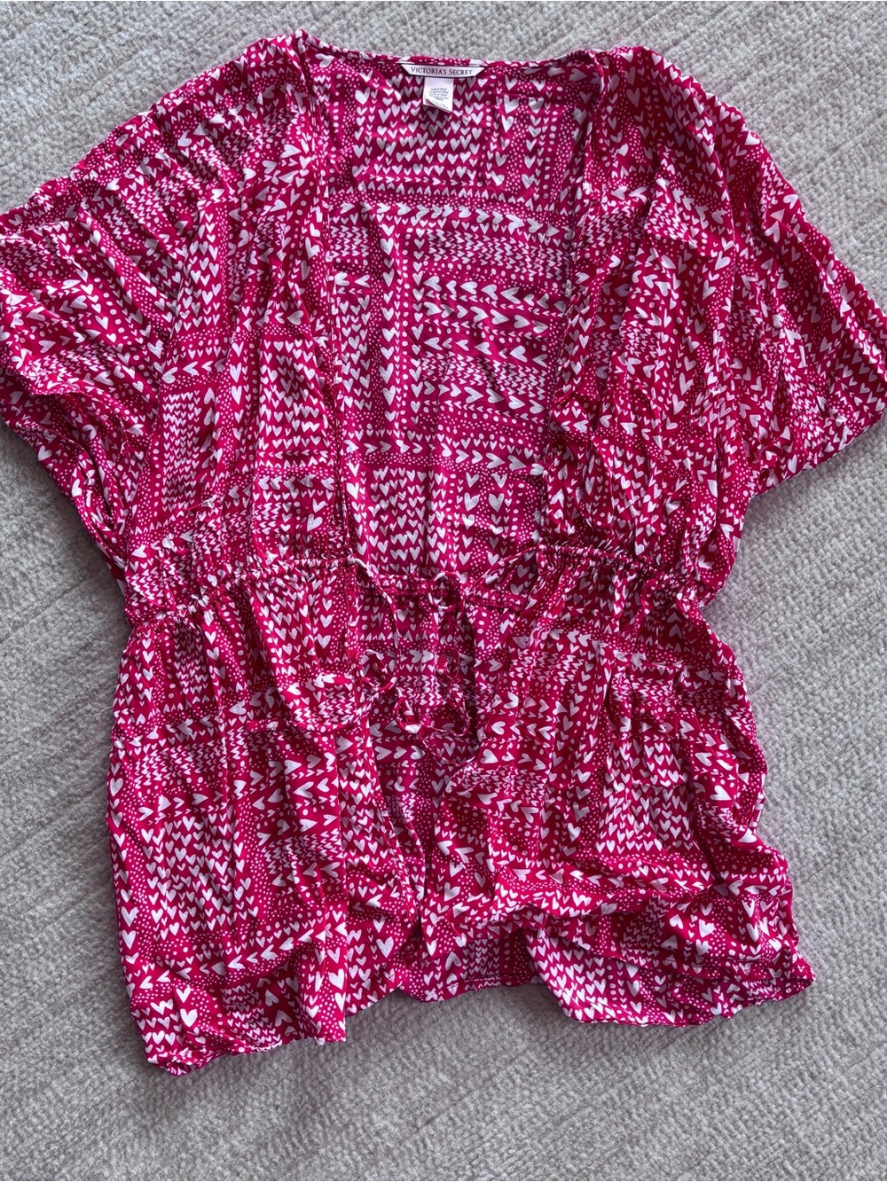 Victoria's Secret Hot Pink Patterned Swim Coverup